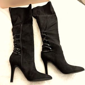 BCBG Black Suede Boots